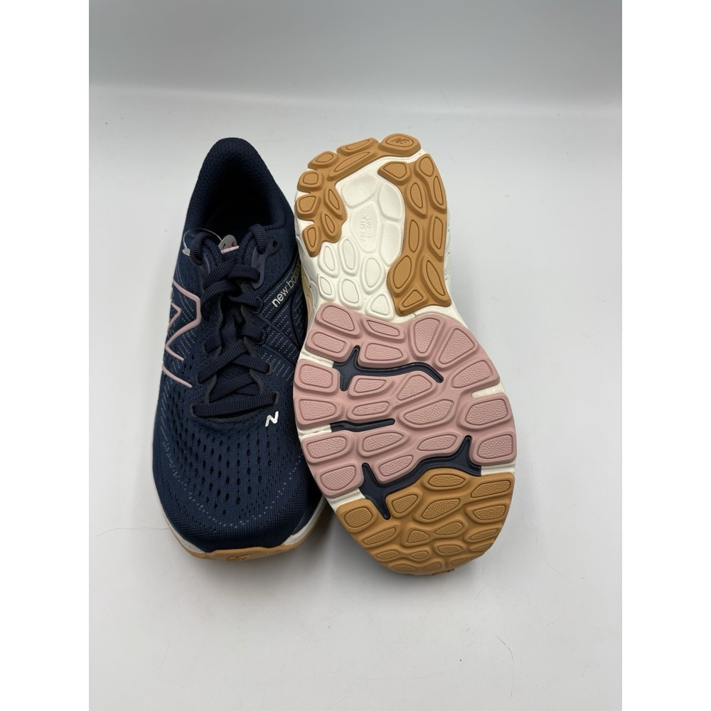 New Balance Fresh Foam Men's Navy Pink Low Top Lace-Up Running Sneakers - Picture 6 of 8